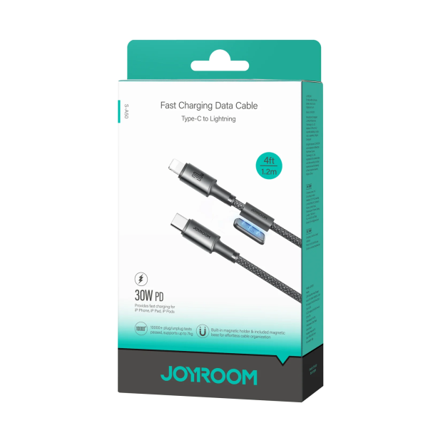 JOYROOM S-A50 – Cable de Carga Rápida 1.2m con Organizador Magnético (Gray)