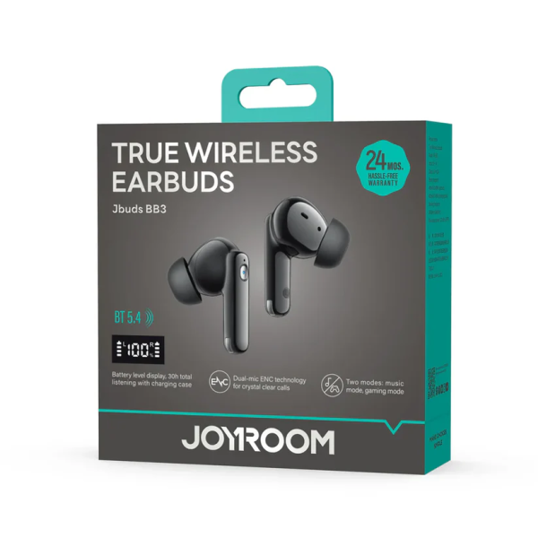 Auriculares Bluetooth JOYROOM JR-BB3 – True Wireless, Negro