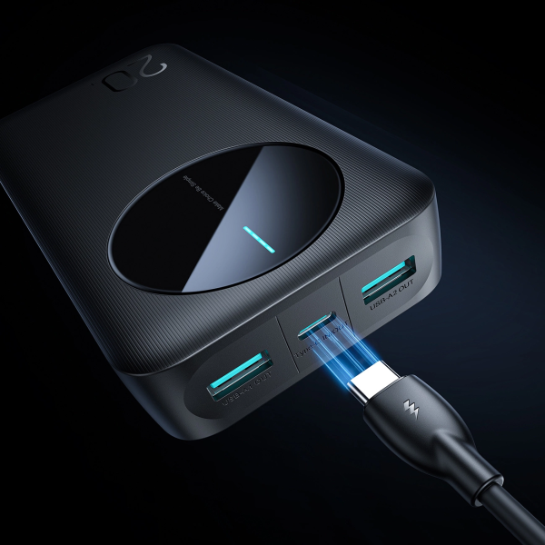 Power Bank Joyroom JR-PBF14 20,000 mAh con LED, 2.4A – Negro - Imagen 4