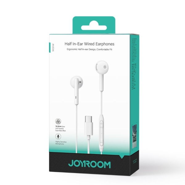 Auriculares con Cable Joyroom Type-C JR-EC05 – Blancos