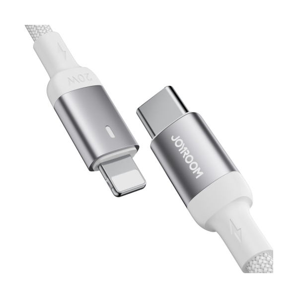 Cable Joyroom Serie A10 USB-C a Lightning, 20W, 1.2 m con Indicador LED – Blanco - Imagen 2