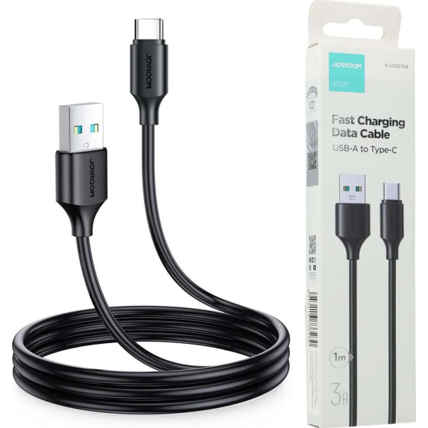 Cable Joyroom Serie Long-Lasting A9 USB-A a USB-C (1 m, 3A) – Negro - Imagen 2