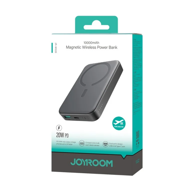 Power Bank Inalámbrico Joyroom JR-W020 10,000 mAh con Carga Rápida 20W y MagSafe - Imagen 2