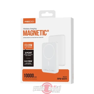 Power Bank Recci RPB-W09 – 10.000 mAh, Carga Rápida y Diseño Compacto
