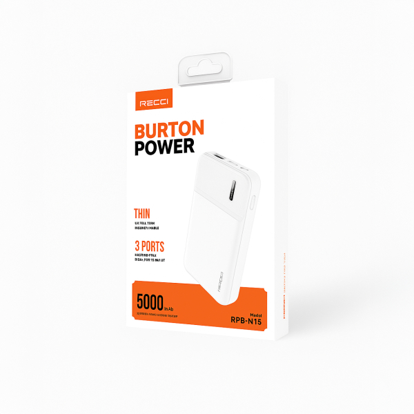 Recci Power Burton 5000 mAh – Blanco