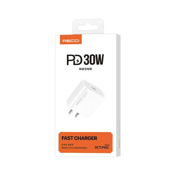 Cubo de carga rápida RECCI RCT-P41C 30W – Puerto USB-C