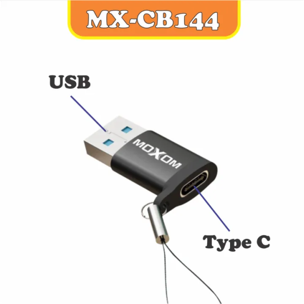 Adaptador MOXOM MX-CB144 USB 3.0 Tipo C Hembra a USB Macho con Cordón - Imagen 2