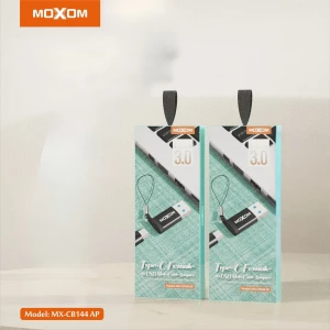 Adaptador MOXOM MX-CB144 USB 3.0 Tipo C Hembra a USB Macho con Cordón