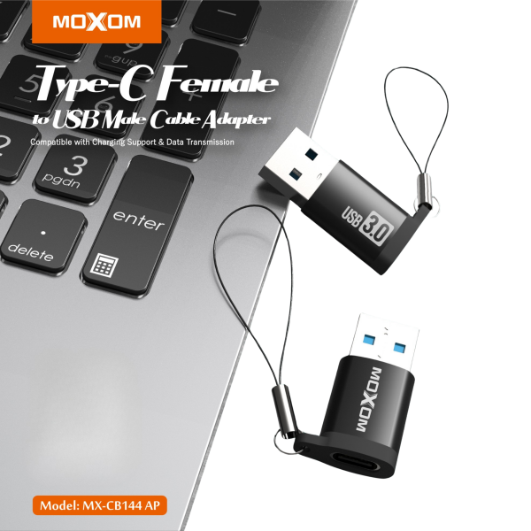 Adaptador MOXOM MX-CB144 USB 3.0 Tipo C Hembra a USB Macho con Cordón - Imagen 3
