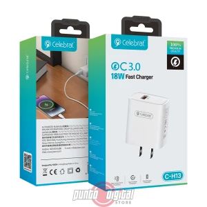 Cargador de Pared Celebrat C-H13 (18W): Carga Rápida y Protección Inteligente