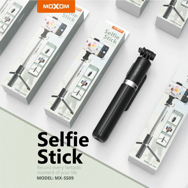 Palo selfie extensible con control remoto inalámbrico y trípode - Imagen 2