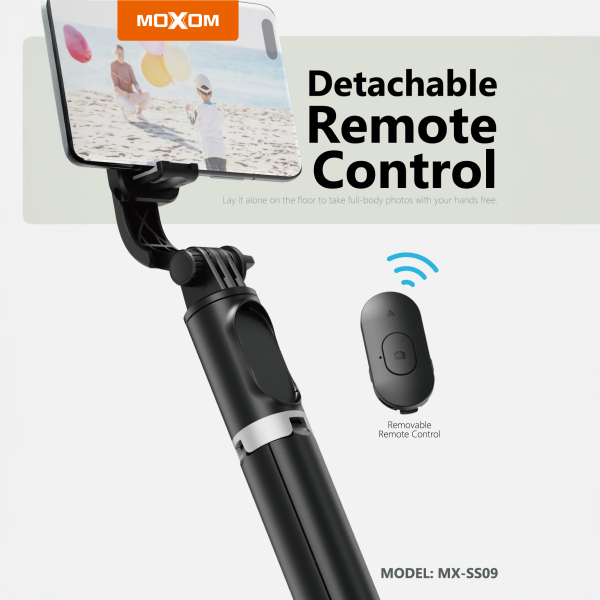 Palo selfie extensible con control remoto inalámbrico y trípode - Imagen 4