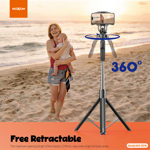 Trípode inalámbrico plegable con Bluetooth y control remoto (210 cm) - Imagen 2