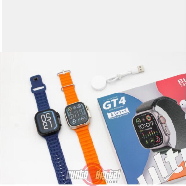 Smartwatch GT4 Ultra 3 + Audífonos + 4 Correas (Kit 4 en 1) - Imagen 2