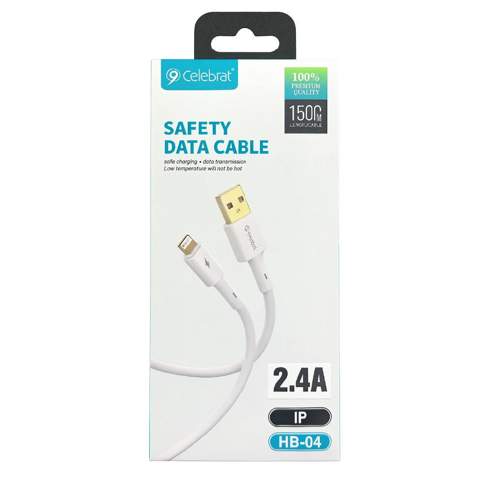 Cable Celebrat HB-04 Lightning 2.4A Safety Data Cable