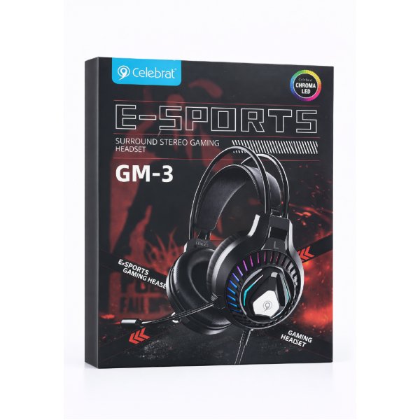 Audífonos Gamer Celebrat Gm-3 Con Micrófono Y Luces Led