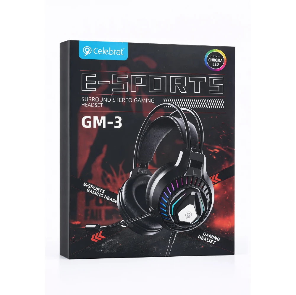 Auriculares Gamer Celebrat GM-3 con Micrófono y RGB - Imagen 2