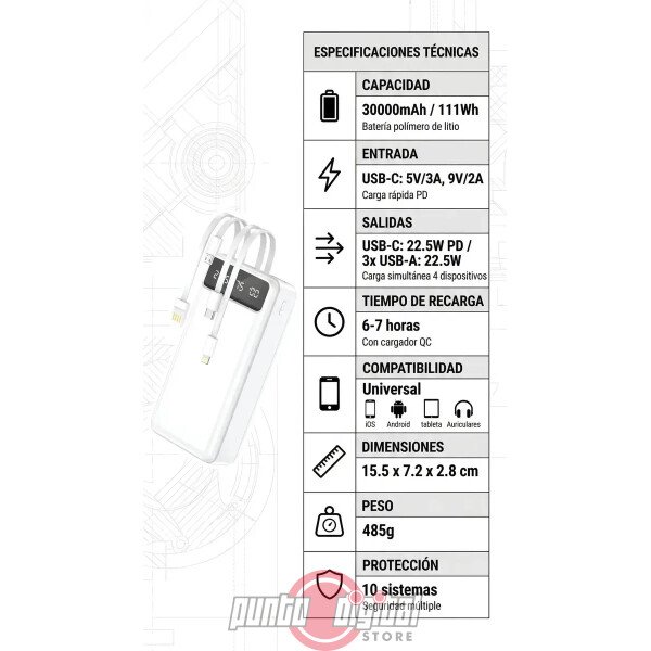 Power Bank Cargador Portatil Sendem P403 - Imagen 2