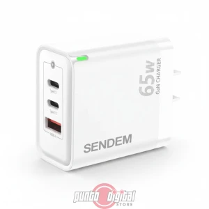 Cargador de pared 3 puertos Sendem C411 GaN (65W)