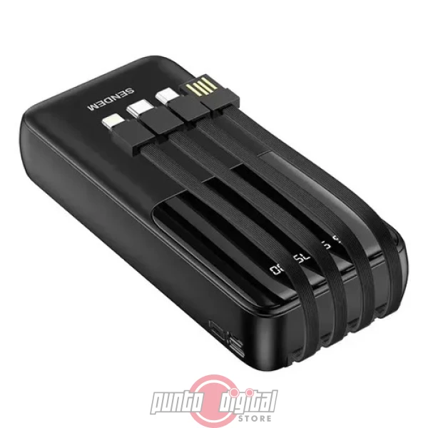 Power Bank Cargador portaitl Sendem P29  – Todo en Uno con 4 Cables Integrados