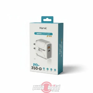 Cargador de Pared Harvic PD-350-D – Doble Puerto con Carga Rápida
