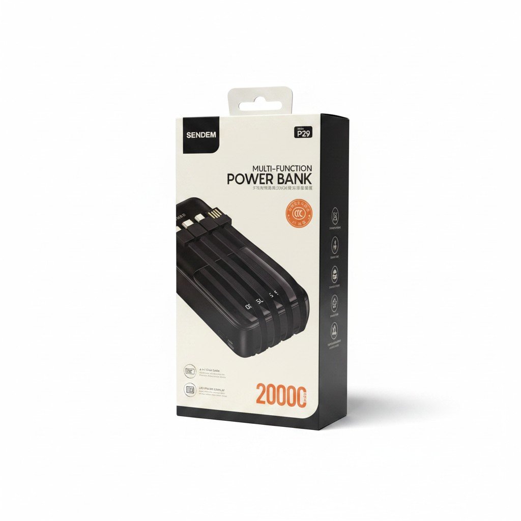 Power Bank Cargador portaitl Sendem P29 – Todo en Uno con 4 Cables Integrados - Imagen 4