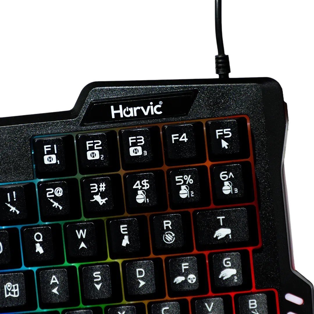 Teclado Gaming HARVIC TCB-447 - Mini Teclado de Una Mano - Imagen 3