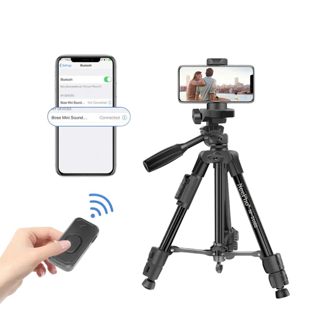 Trípode Profesional NEEPHO NP-3180S para Cámara y Celular con Control Remoto