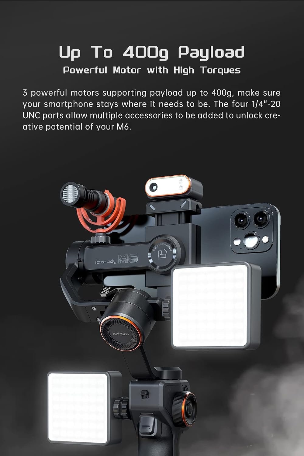Estabilizador Hohem iSteady M6 Kit - Gimbal 3 Ejes con IA - Imagen 3