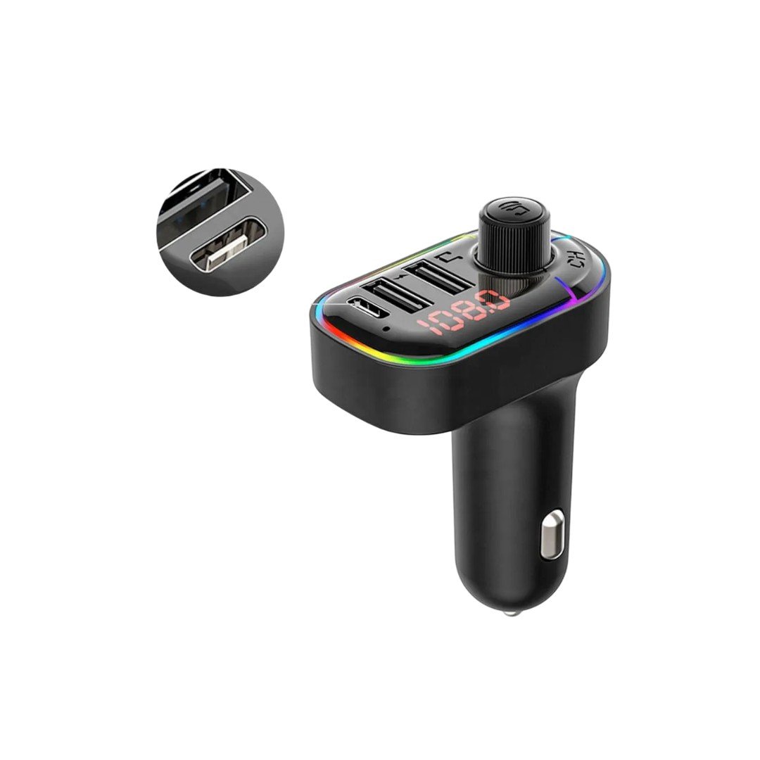 Adaptador Transmisor FM Harvic PLBT-250: Entretenimiento RGB y Carga de Alta Velocidad - Imagen 2