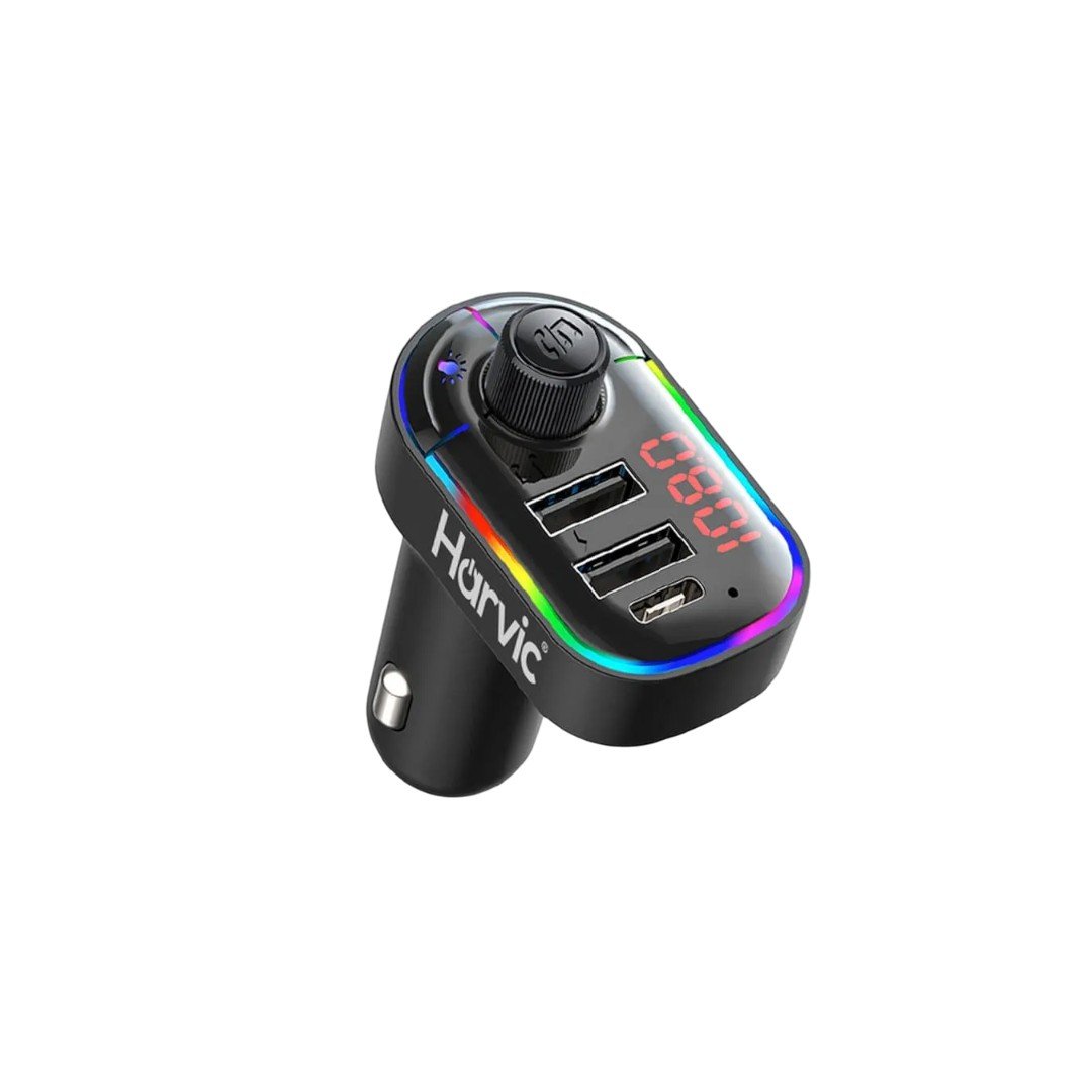 Adaptador Transmisor FM Harvic PLBT-250: Entretenimiento RGB y Carga de Alta Velocidad