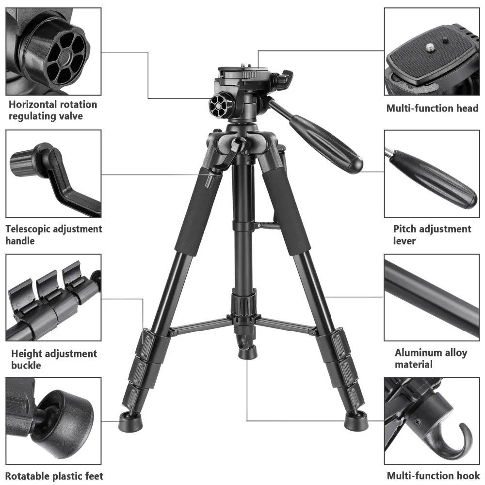 Trípode Profesional NEEPHO NP-3180S para Cámara y Celular con Control Remoto - Imagen 2