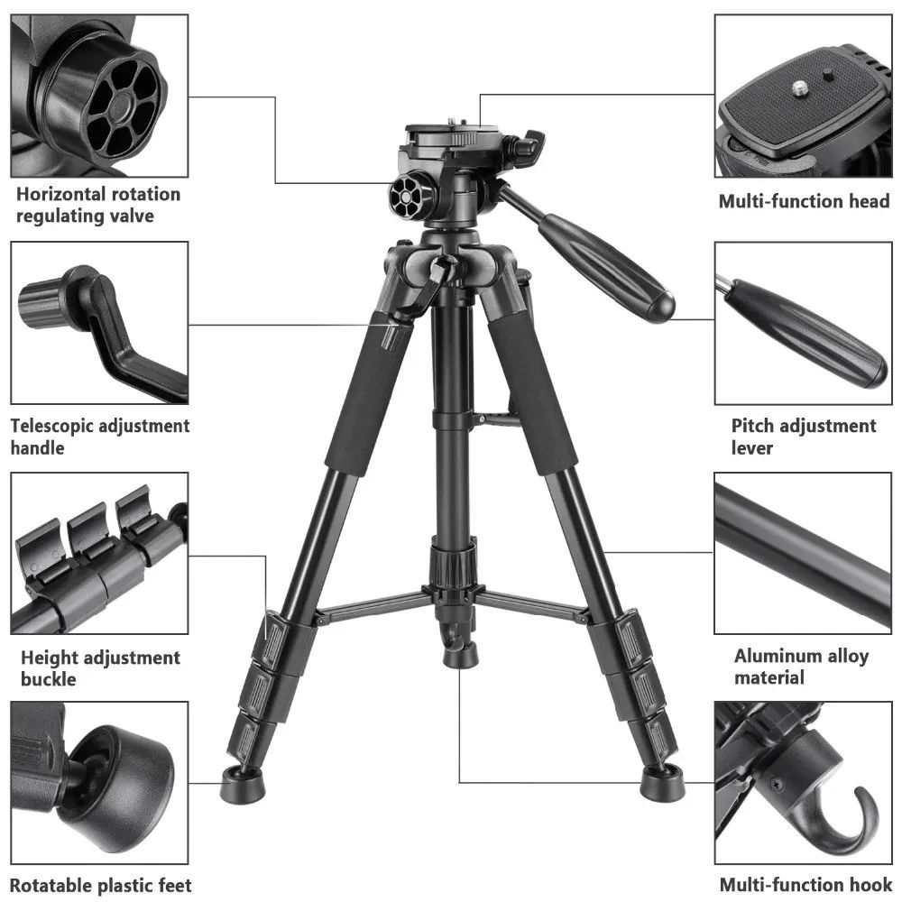 Trípode Profesional NEEPHO NP-3180S para Cámara y Celular con Control Remoto - Imagen 2
