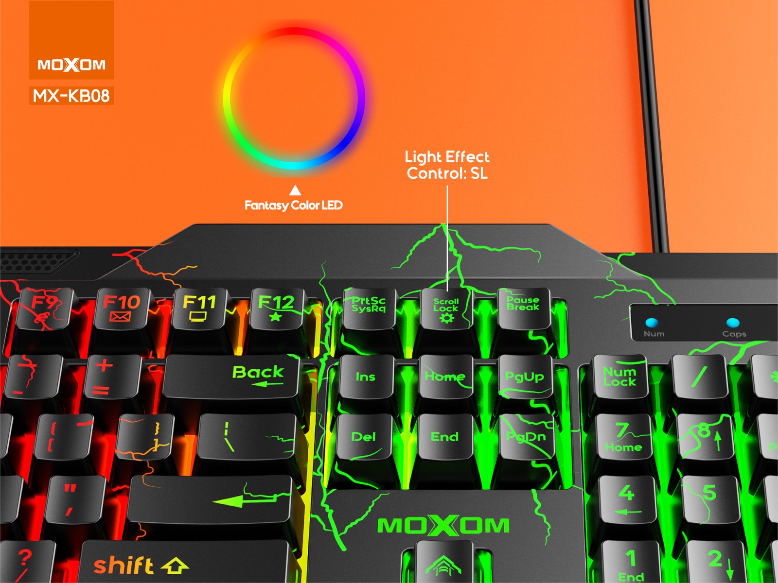 Teclado Gamer con Iluminacion LED Moxom MX-KB08 - Imagen 2