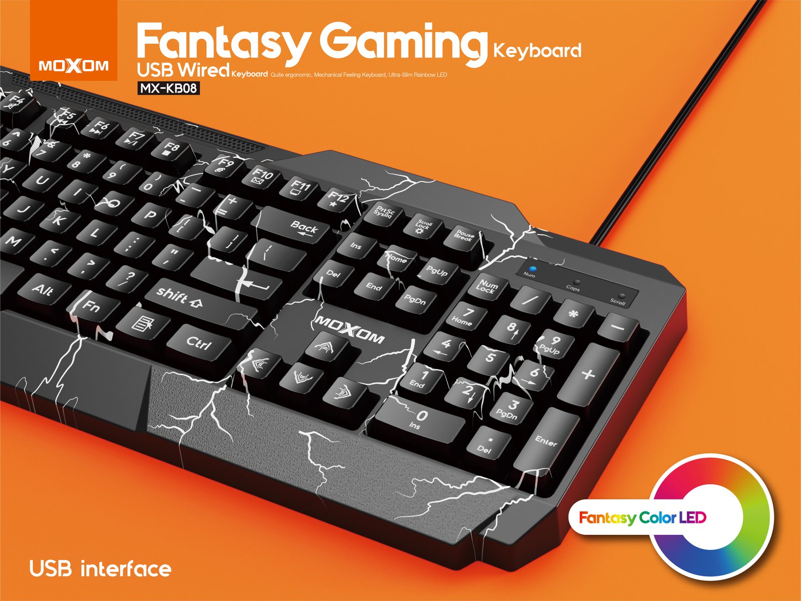 Teclado Gamer con Iluminacion LED Moxom MX-KB08 - Imagen 4
