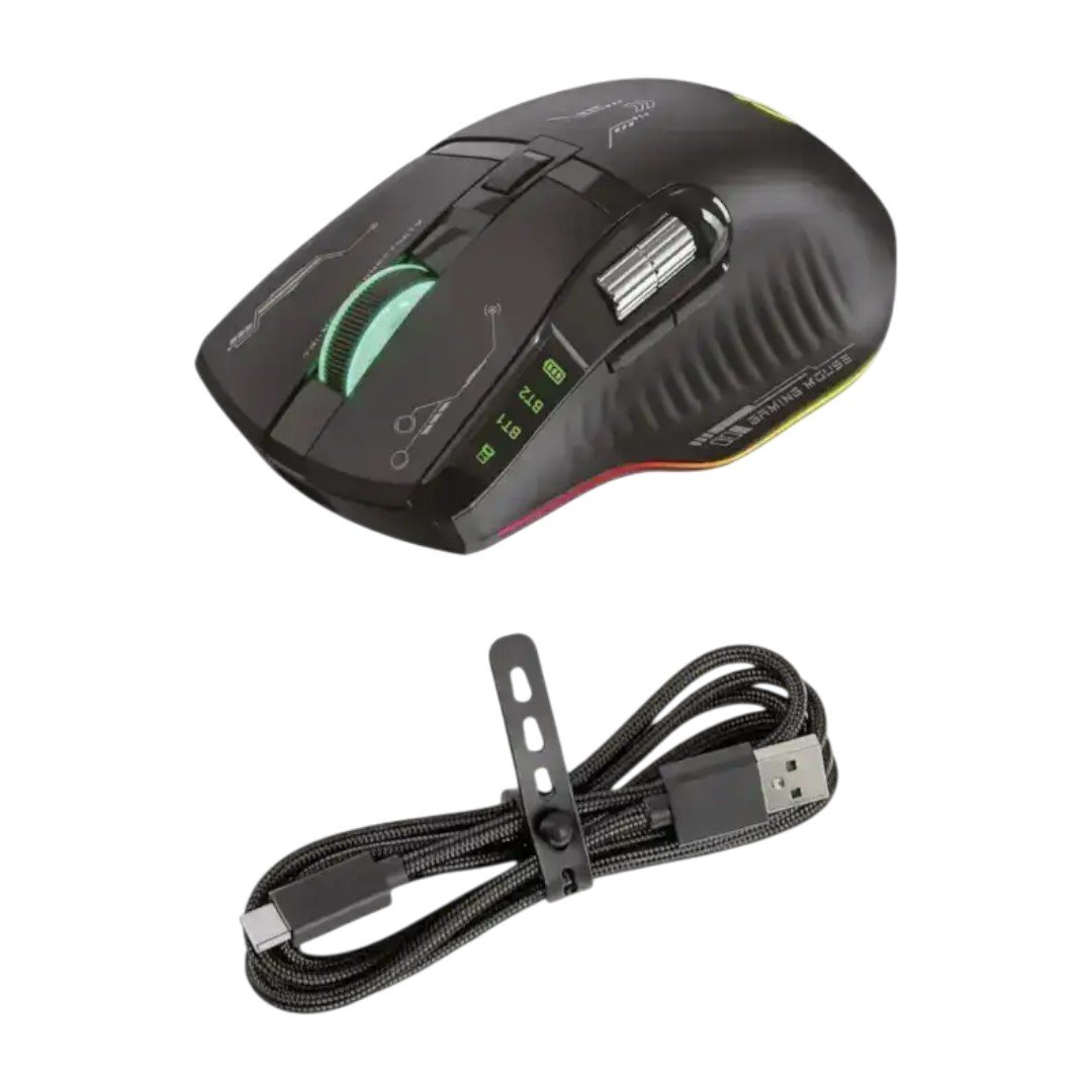 Mouse Inalámbrico HARVIC MBTR-406 Tri-Modo RGB - Imagen 3