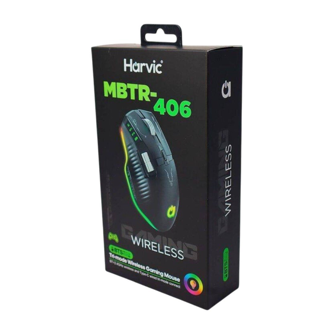 Mouse Inalámbrico HARVIC MBTR-406 Tri-Modo RGB - Imagen 5