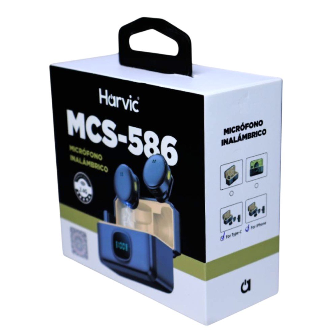 Micrófonos Inalámbricos Duales Harvic MCS-586 con Estuche de Carga - Imagen 3