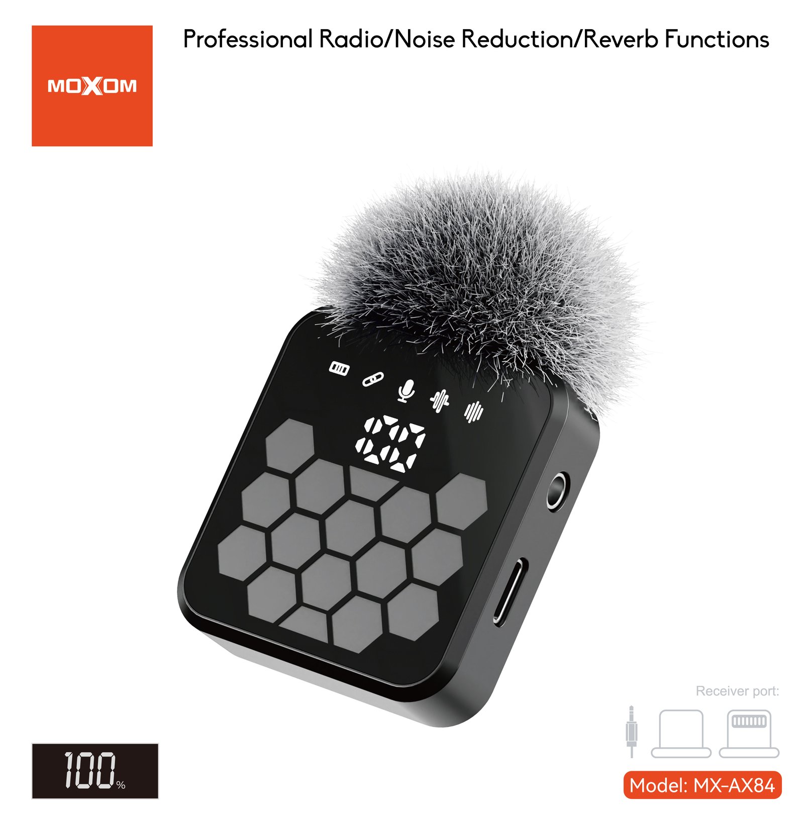 Micrófono Inalámbrico Dual Moxom (MX-AX84) – Calidad Profesional y Reducción de Ruido - Imagen 2