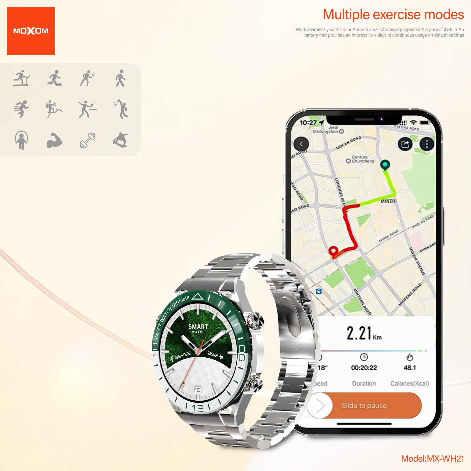 Smart Watch Moxom MX-WH21 – Tecnología Premium y Resistencia Extrema - Imagen 5