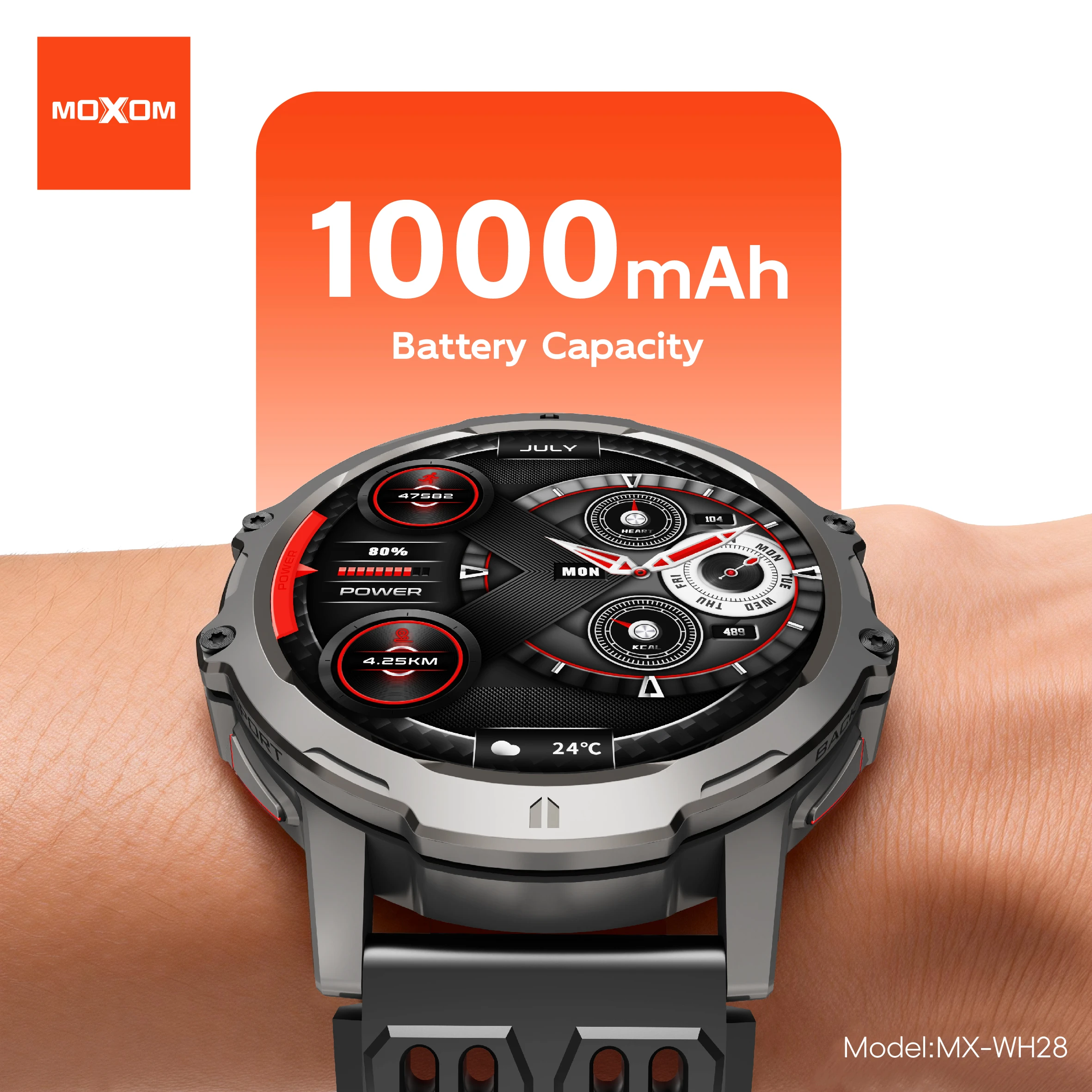 Smart Watch Moxom MX-WH28 – Resistencia Extrema y Batería de Larga Duración - Imagen 4
