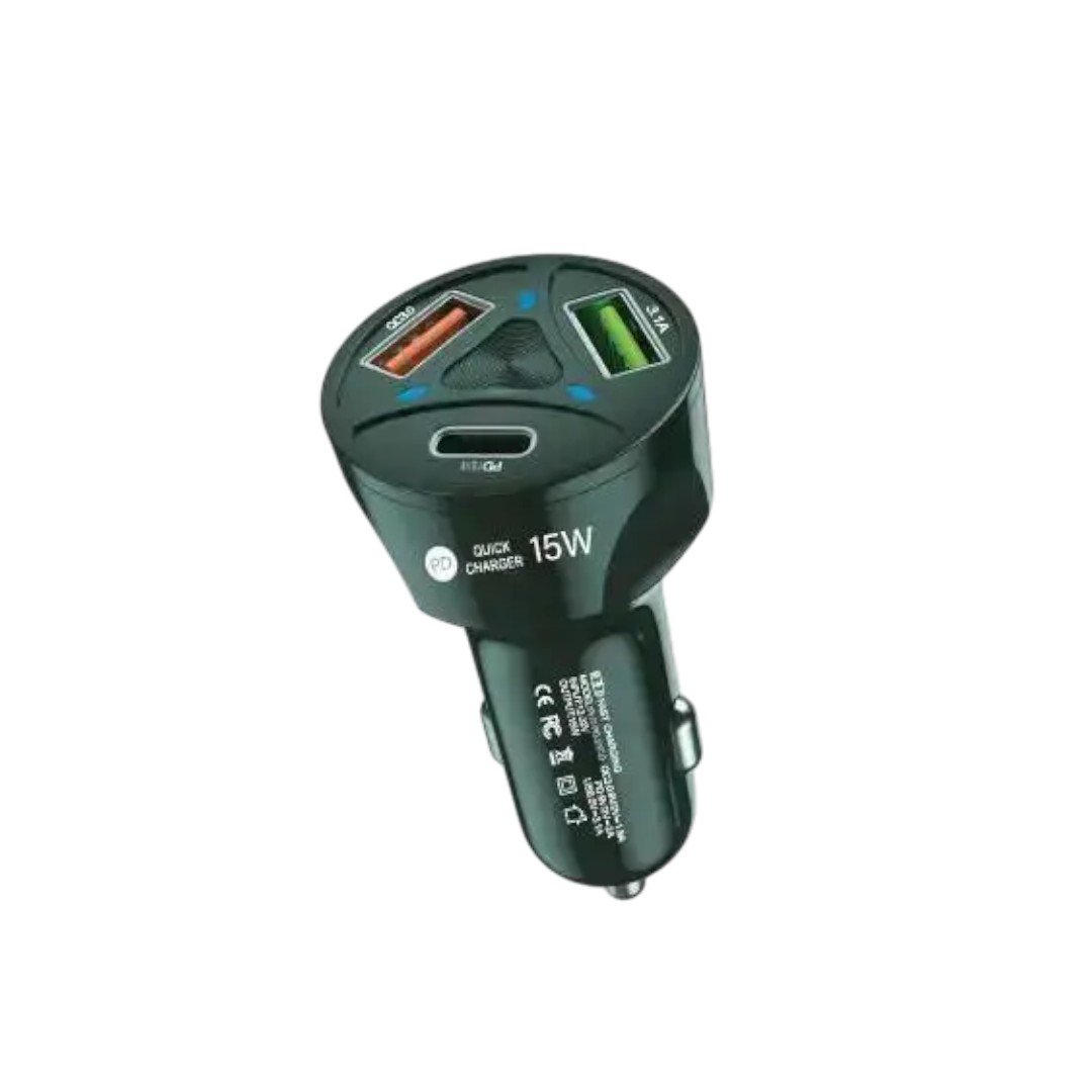 Cargador para Carro Harvic PLR-PD-237-D: Potencia Triple para tus Viajes