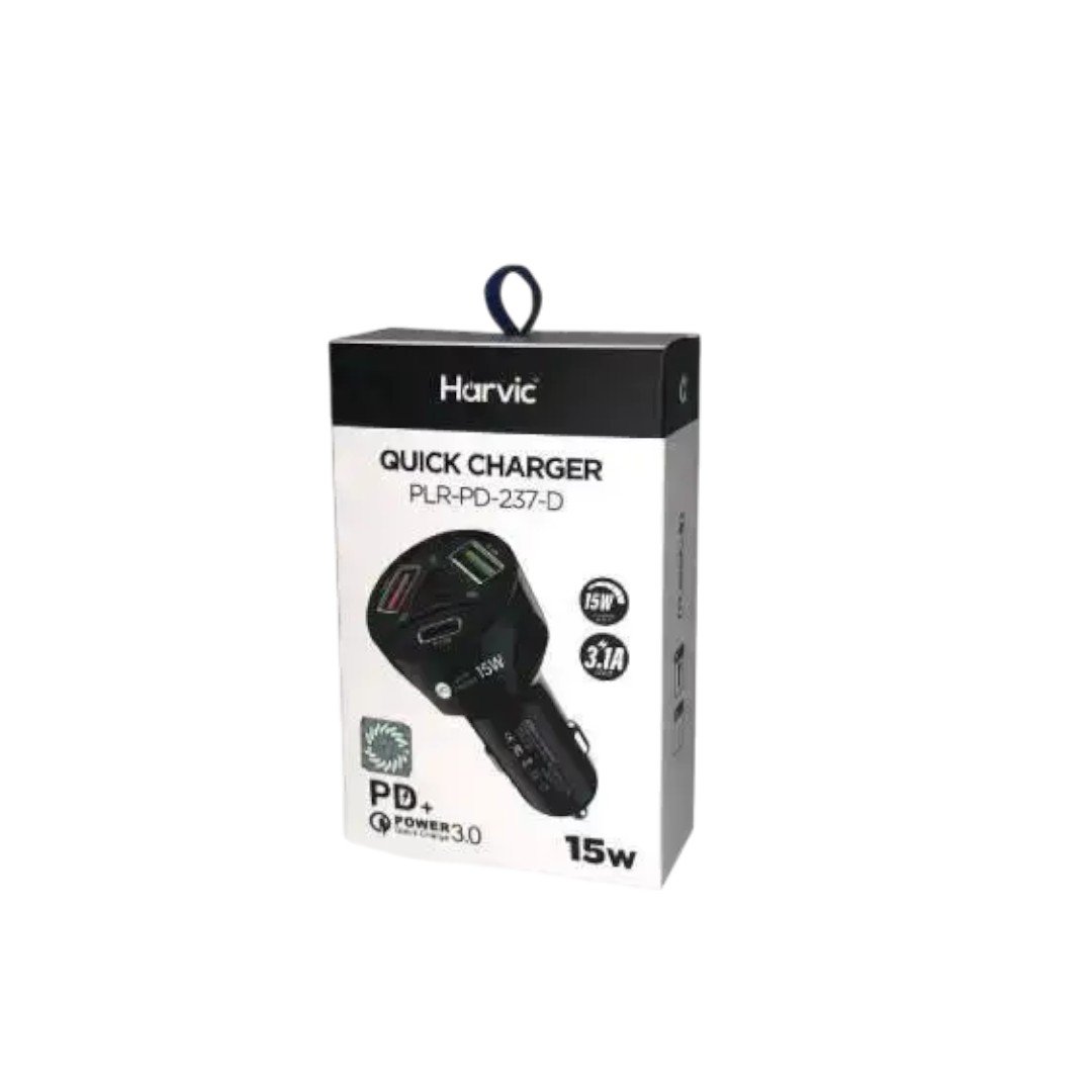 Cargador para Carro Harvic PLR-PD-237-D: Potencia Triple para tus Viajes - Imagen 3