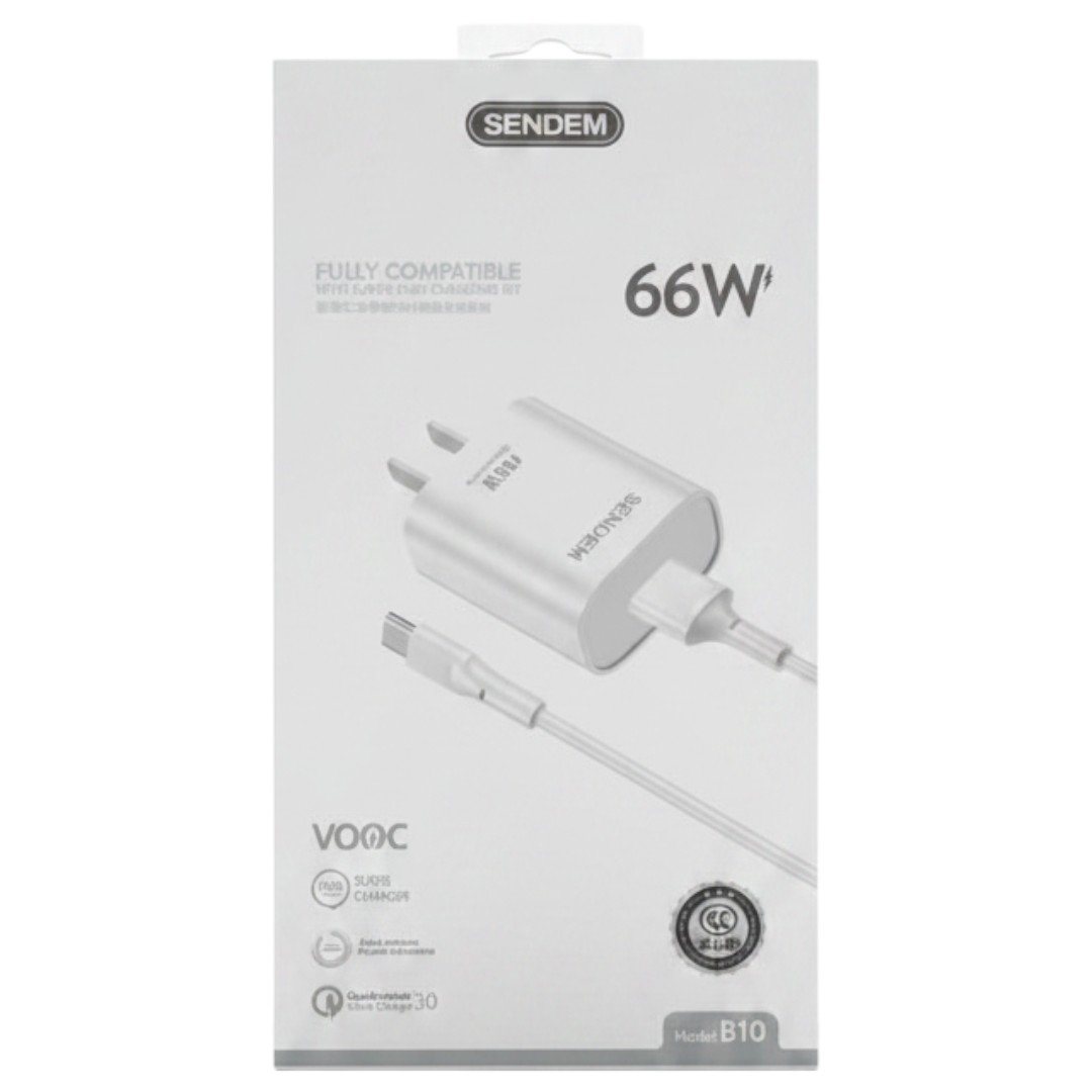 Cargador Sendem B10 66W USB-A con Cable Lightning