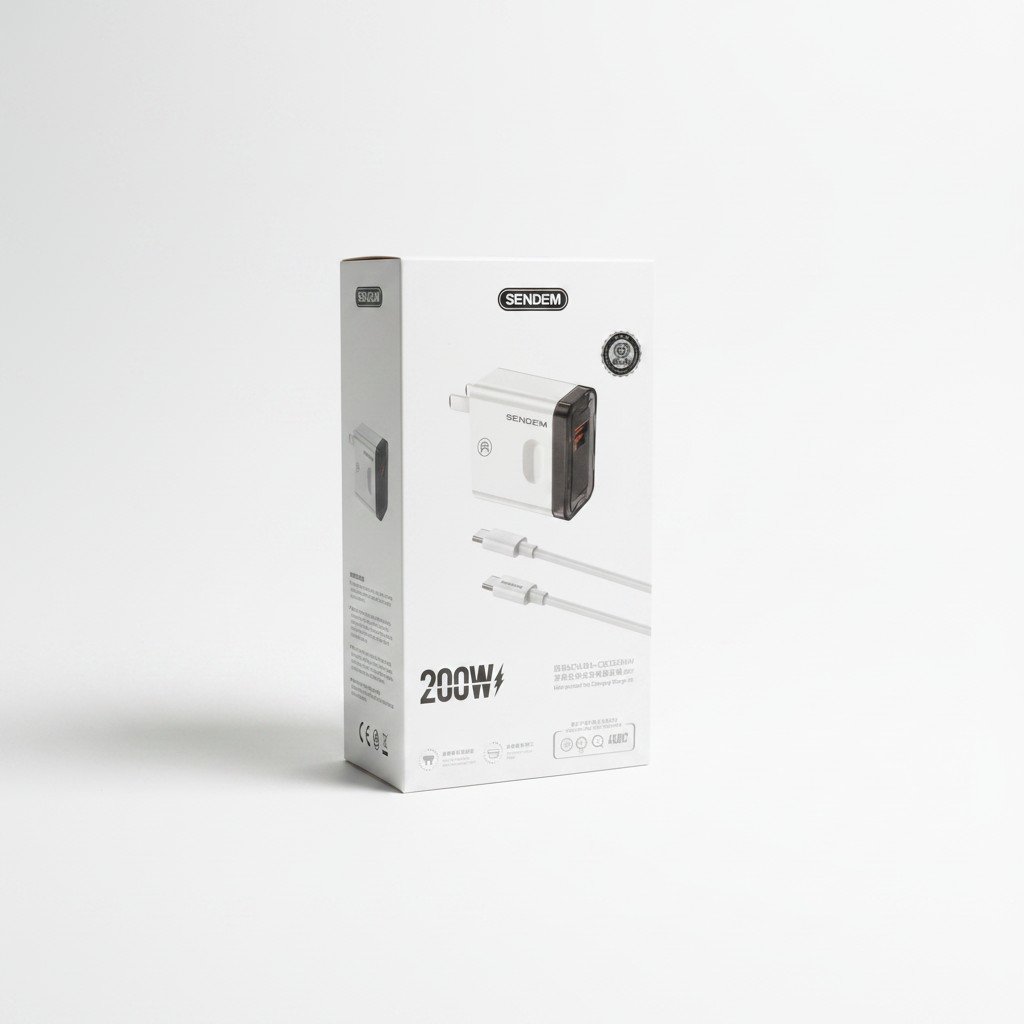Cargador Sendem B40 200W Dual Port (USB-C + USB-A) con Cable - Imagen 2