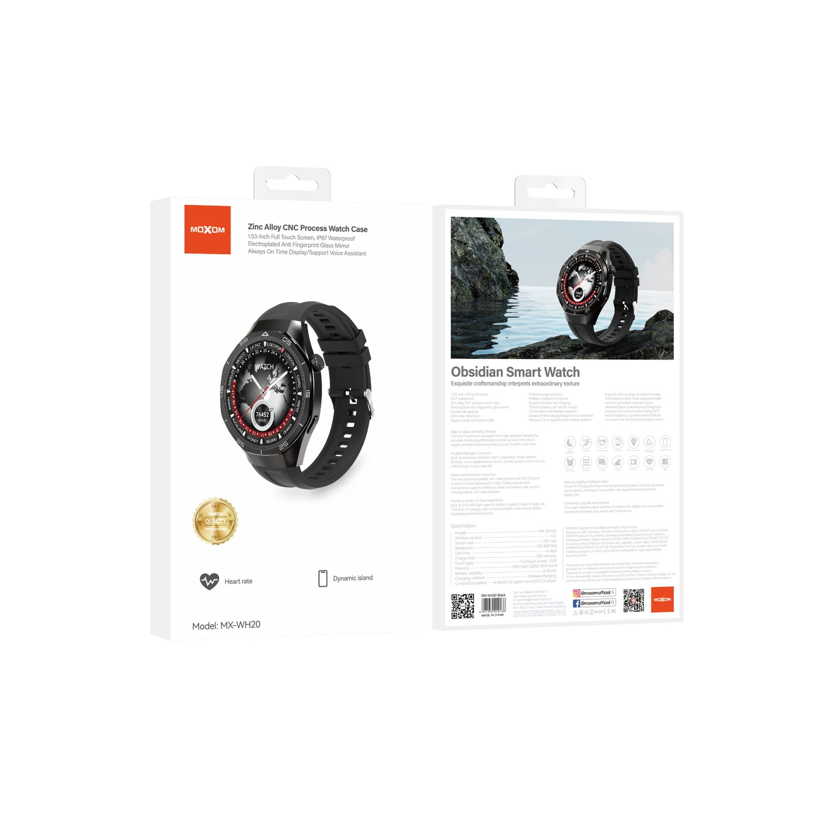 Smart Watch Moxom MX-WH20 Obsidian – Rendimiento Premium y Estilo Extraordinario - Imagen 4