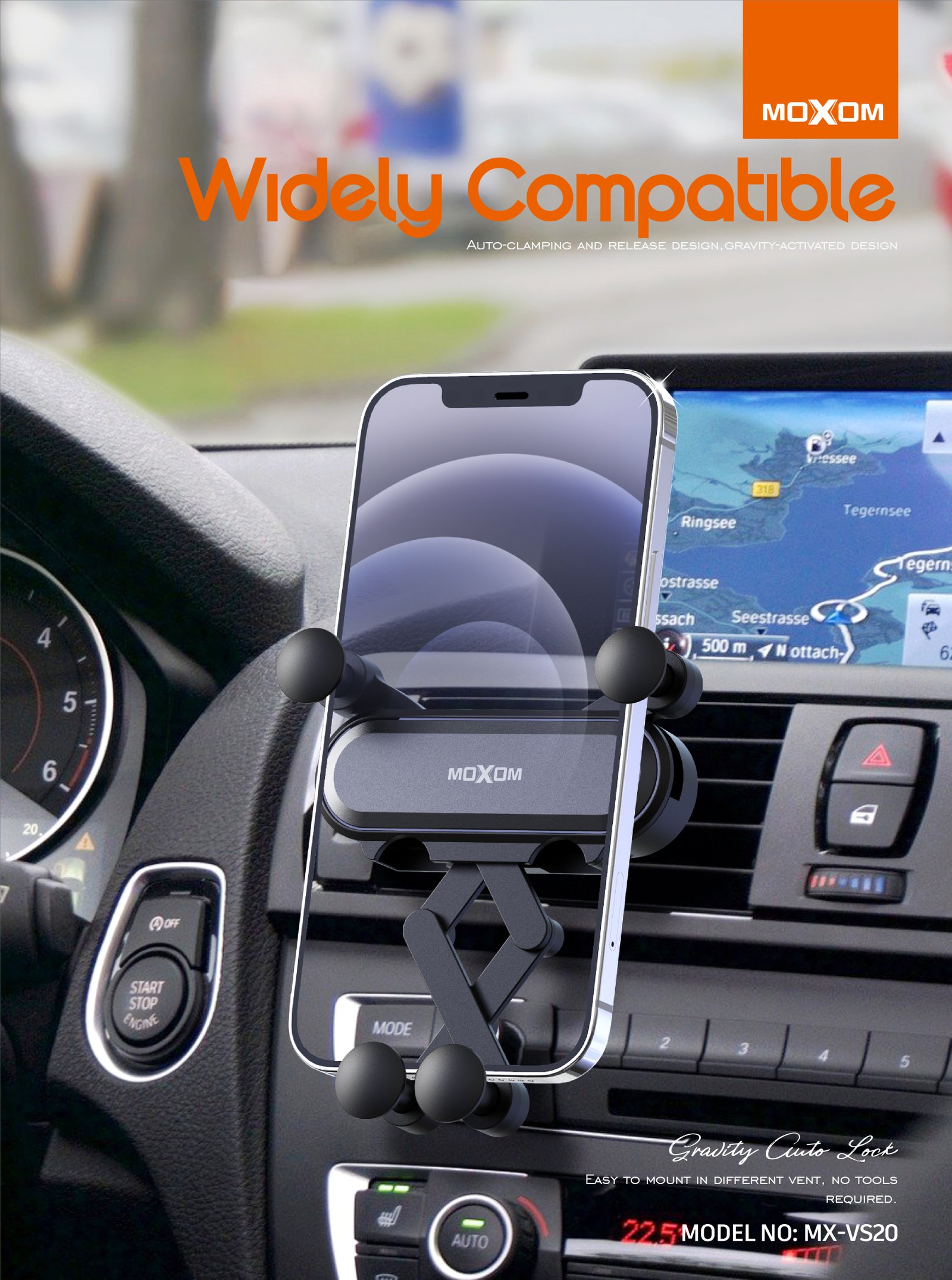 Holder para carro Moxom MX-VS20 rejilla de ventilacion con gravedad - Imagen 6