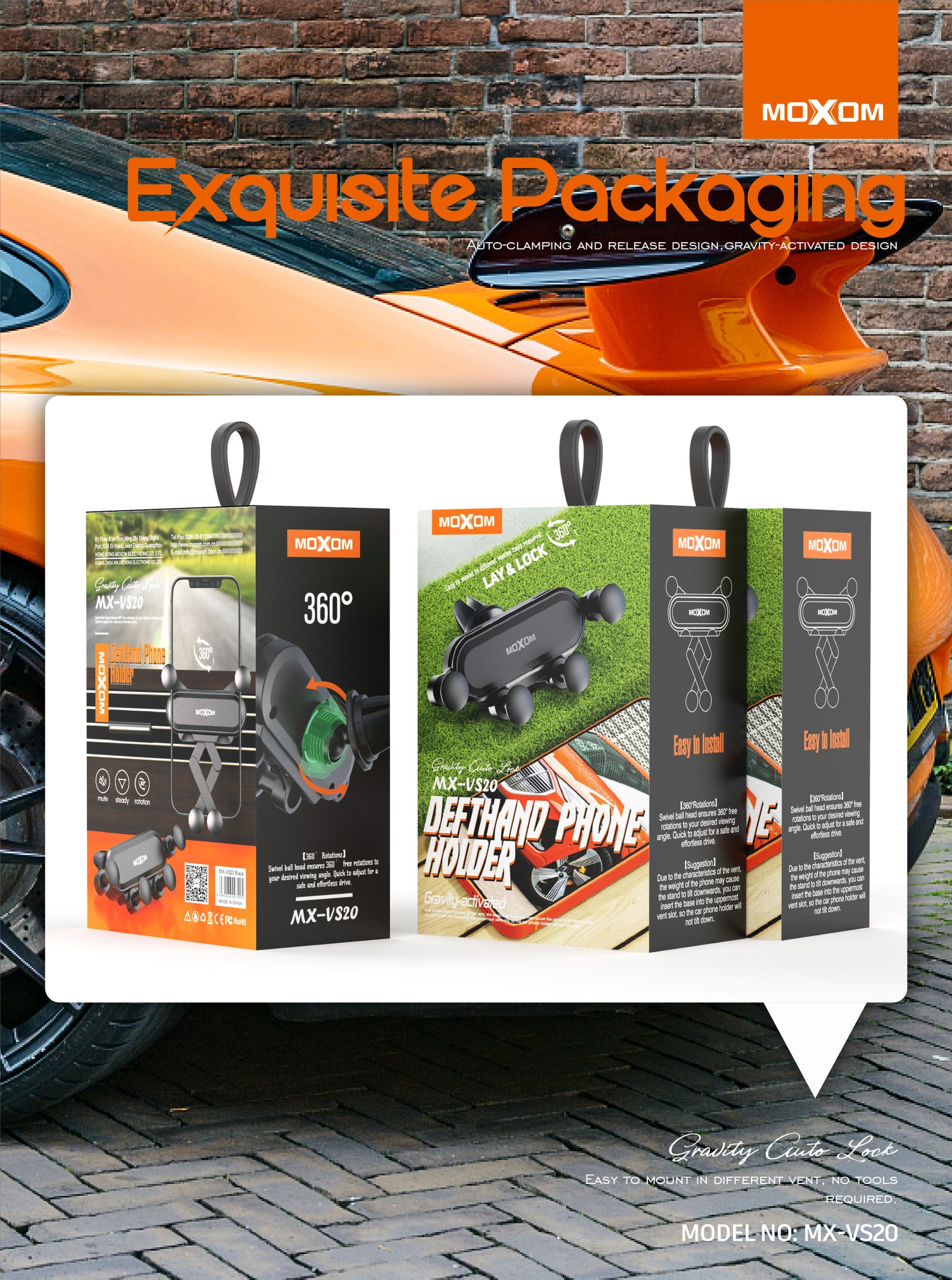 Holder para carro Moxom MX-VS20 rejilla de ventilacion con gravedad - Imagen 5