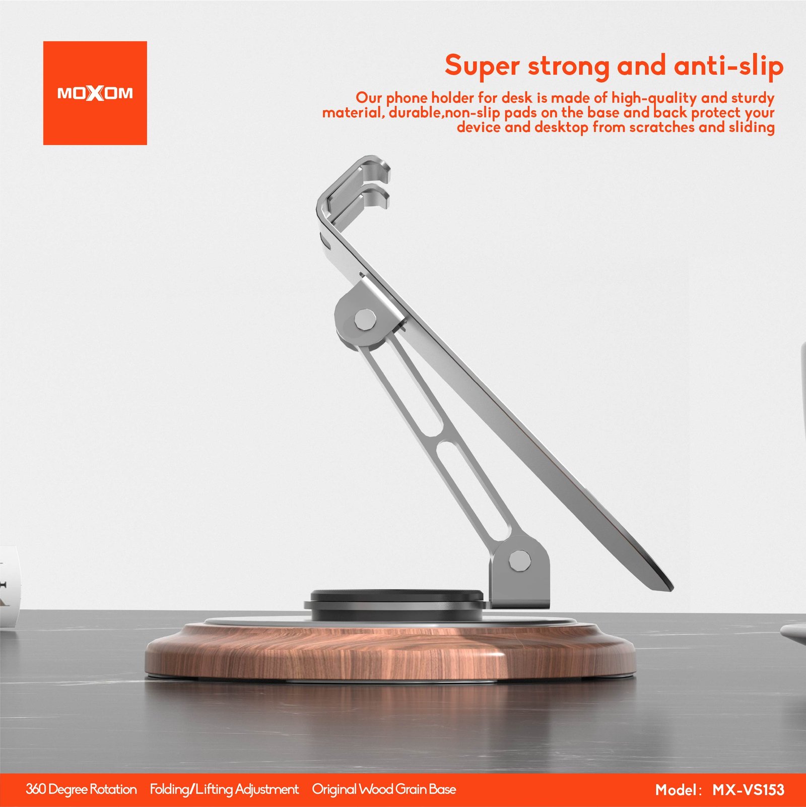 Soporte de Escritorio Moxom MX-VS153 – Rotación 360° y Diseño Premium - Imagen 5