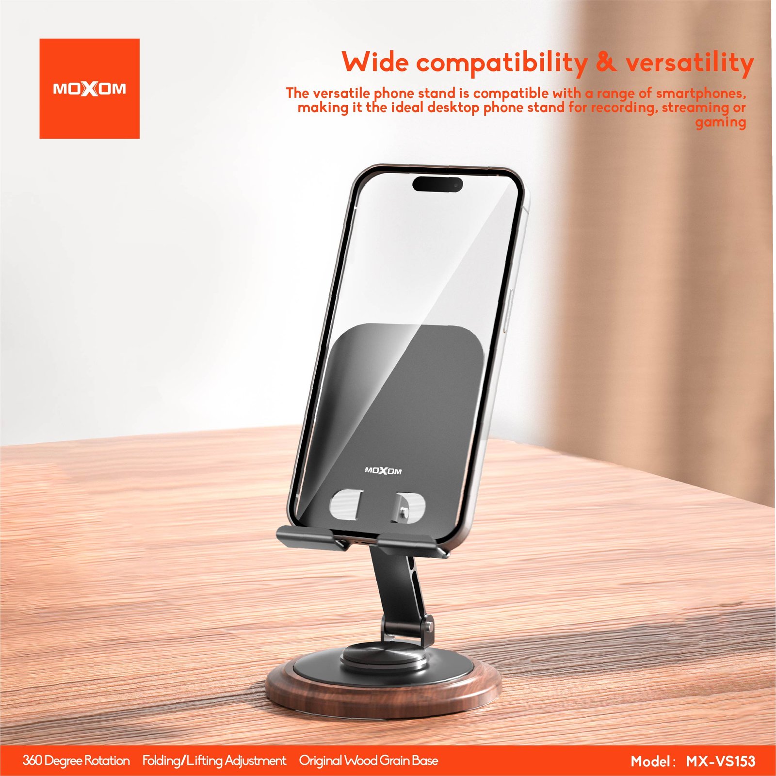 Soporte de Escritorio Moxom MX-VS153 – Rotación 360° y Diseño Premium - Imagen 6
